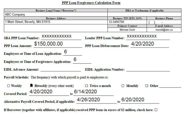 PPP Calculation Form
